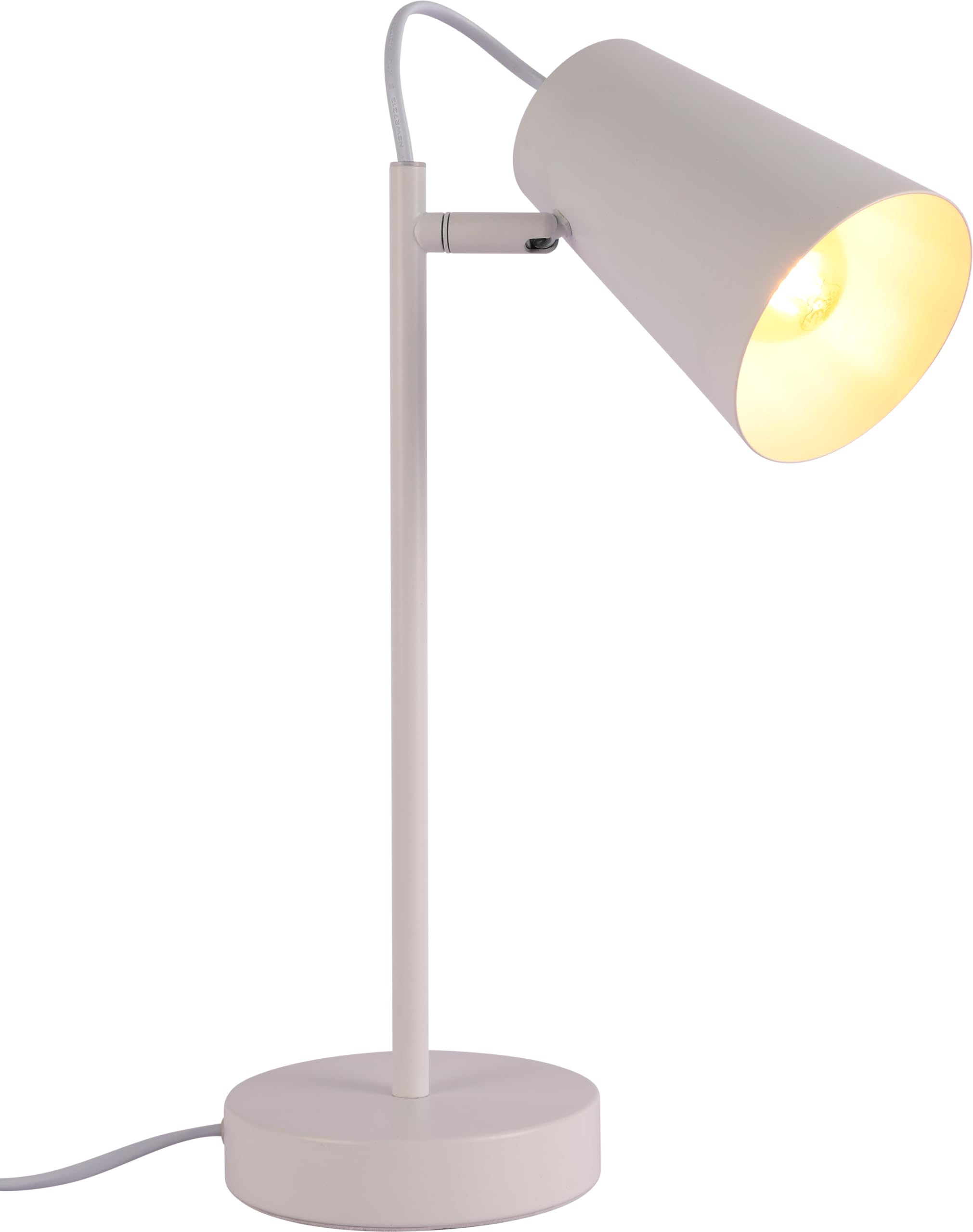 Tekled White Tekled® Led Desk Lamp | Sleek Cut Cone Rotatable Table Light In Vibrant Colors | Replaceable E27 Edison Screw Bulb Holder | For Bedside Reading Office Work Architects Students