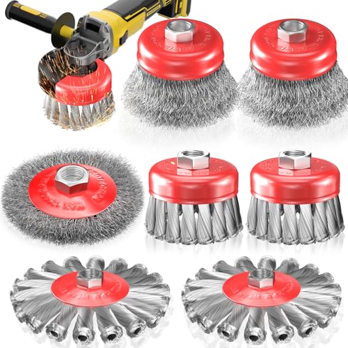 7 pcs Wire Wheel Brush Set for 4-1/2