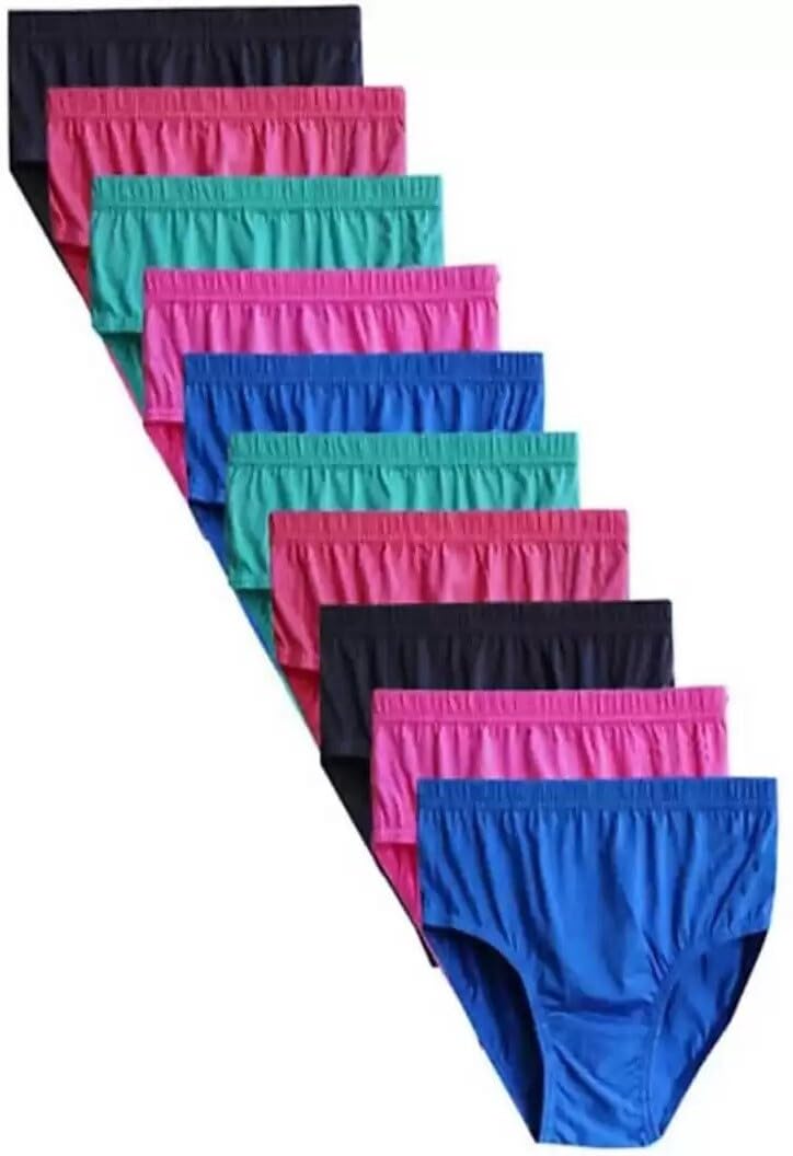 Women Comfortable Pure Cotton Panties (_Solid-6-M Pack of 10) Multicolour-image-2