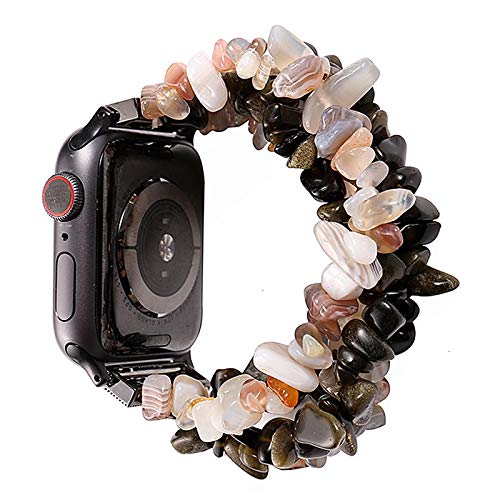 Bracelet Apple Watch perles de pierre pour un style bohème chic
