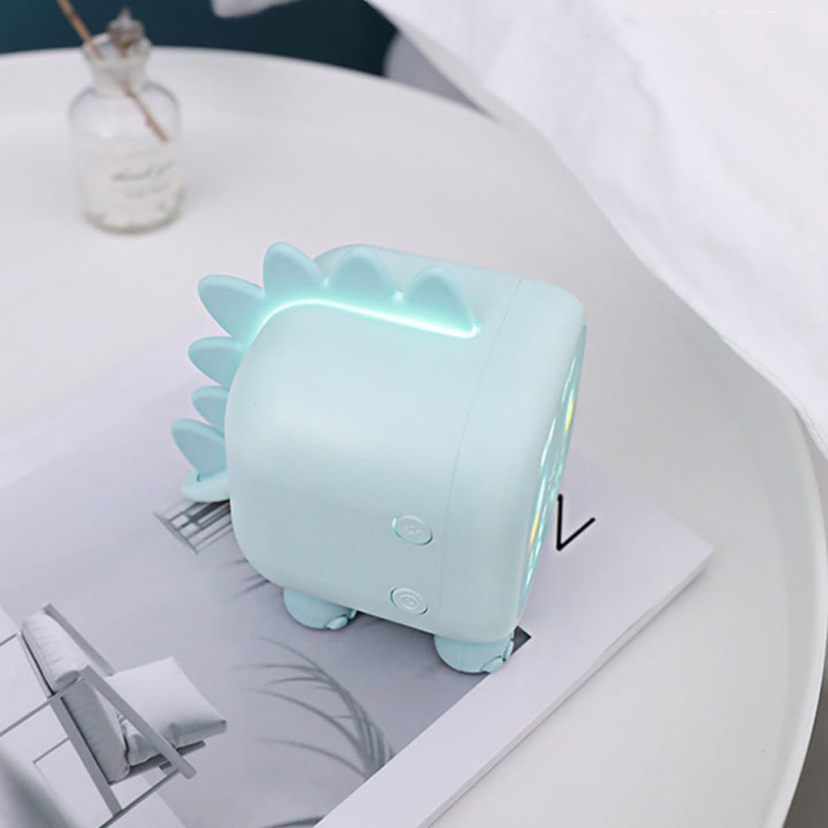 Reloj Despertador Inteligente Infantil de Plástico Verde | Formato Animal, Diseño Sencillo y Atractivo, para Mesa Entrenador de Sueño, Uso Infantil