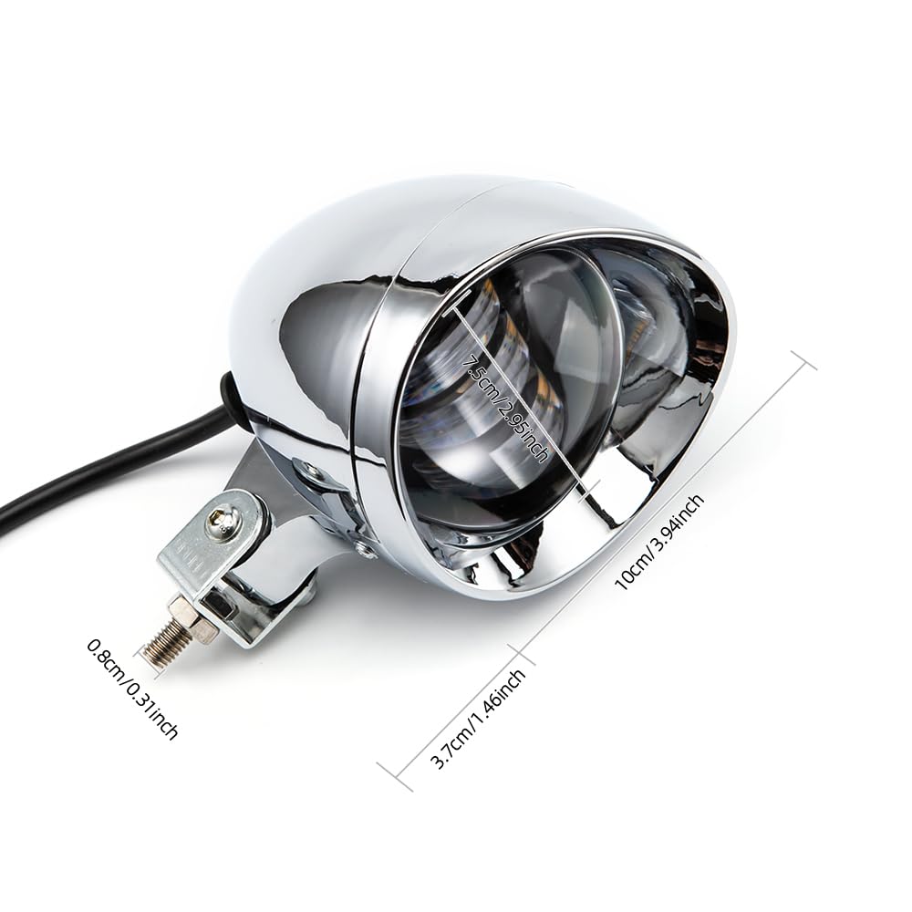 2 PEZZI Luce ausiliaria a LED per moto Fari universali per moto Fari antinebbia per Compatibili con Chopper Bobber Cruises Cafe Racer ATV SUV