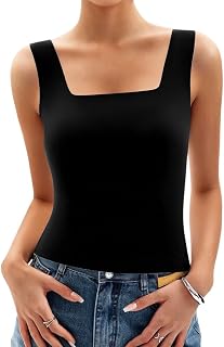 SANNIDHI® Womens U Neck Shapewear Built-in Bra Tank High Strechy Sleeveless Slim Fit Tops Camisole Workout Tops Price In India