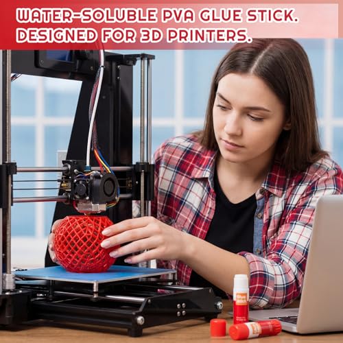 Image of Outus 6 3D Printer Glue Sticks for Hot Bed PVP 3D Printer Adhesive Solid Glue Sticks for PLA /ABS /PETG /PC /TPU Hot Bed Removing Printing Models (Red,Bright)