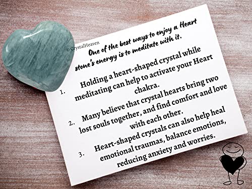 Image of Crystal Heaven Certified Aquamarine Crystal Heart Palm Pebbles Stones For Anxiety Stress Relief Massage - Aaa Grade Original Healing Gemstone Agate Heart Palm Stone For Yoga Meditation Spiritual