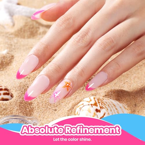 Image of Beetles Hot Pink Gel Polish - Beetles Summer Voyage BikiniPink Summer Nails, Hot Pink Gel Nail Polish, Same Color Bottle, Soak Off UV LED Neon Nails, Long-Lasting Manicure Salon DIY Home for Holiday