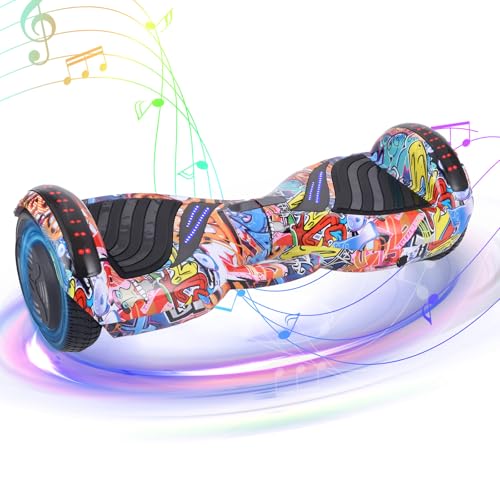 Hoverboard Elétrico com Luzes LED, 6.5 Polegadas – Skate para Crianças e Adultos