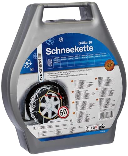 cartrend Schneeketten Auto Schneekette mit ÖNORM im Kunststoffkoffer, 2er-Set Safety Größe 30