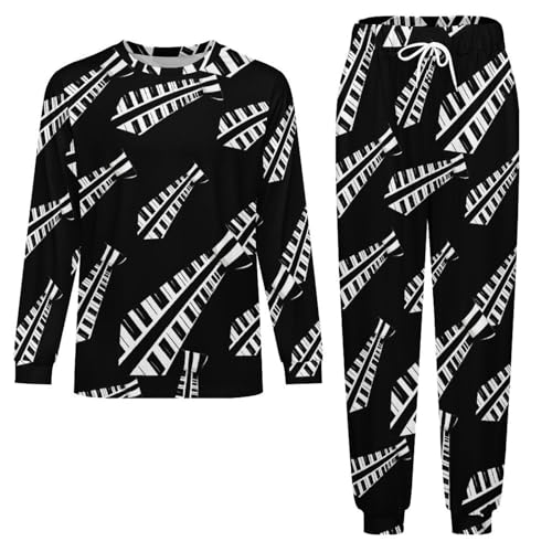 Piano Keys Tie Music Men’s Pajama Set Long Sleeve Top And Pants Loungewear Sleepwear Pjs Nightwear3