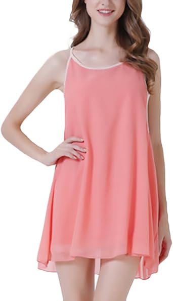 Vestidos Verano Mujer Cortos Elegantes Vestido De Gasa Sin Mangas Espalda  Niñas Ropa Descubierta Suelto Moda Casual Swing Vestidos Cortos (Color :  Pink, Size : SG) : Amazon.es: Ropa