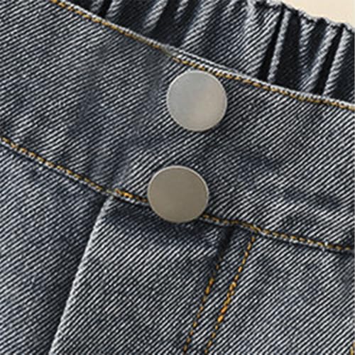 Girls Ripped Jeans Elastic Waist Distressed Baggy Denim Pants Teen Wide Leg Casual Trendy Streetwear Plain Trousers2