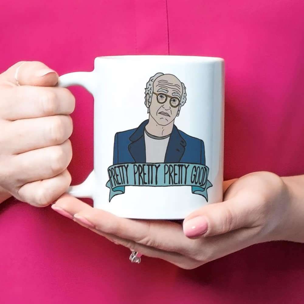 Fonhark - Larry David Mug (Curb your Enthusiasm, Jerry Seinfeld, George Costanza, Elaine Benes, Cosmo Kramer, SNL Amy Schumer), 11 Oz Novelty Coffee Mug/Cup, White - Image 4