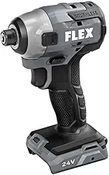 FLEX Ferramenta de chave de impacto sextavada de 1/4 de polegada sem escova 24 V, bateria e carregador não incluídos - FX1351-Z