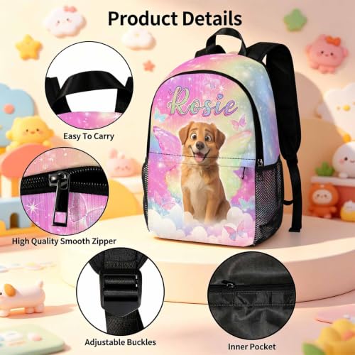 Image of Custom Backpack for Girl Kids Personalized Backpacks Set Back to School