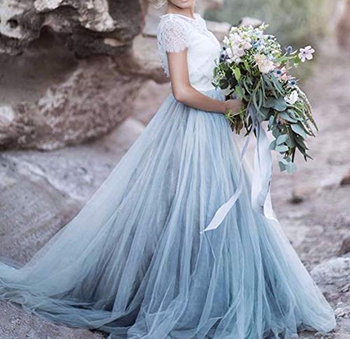 Women's Long Tulle Skirt Ball Gown Wedding Skirt with Long Train for Prom Bridal Overskirt Maxi3