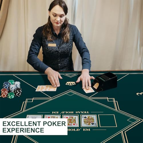 Quadratische Pokermatte, Texas Holdem für den eigenen Pokertisch, Pokertischauflage, Poker Matte (100 * 100 cm)