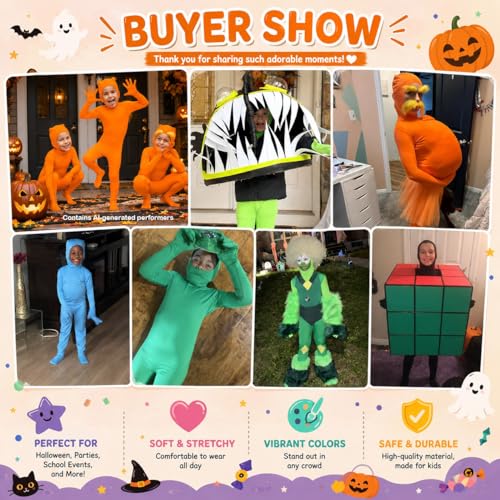 Chendvol Kids Open Face Spandex Halloween Costume Cosplay Bodysuit (Grey, Kid Medium) by Chendvol - Used condition - Image 3