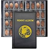 Penny Collecting Album Book con 160 tasche pressate, 10 fogli con maniche pressate Penny Collection, porta libri portatile pressato per collezionisti, adatto per viaggi o lavoro, nero