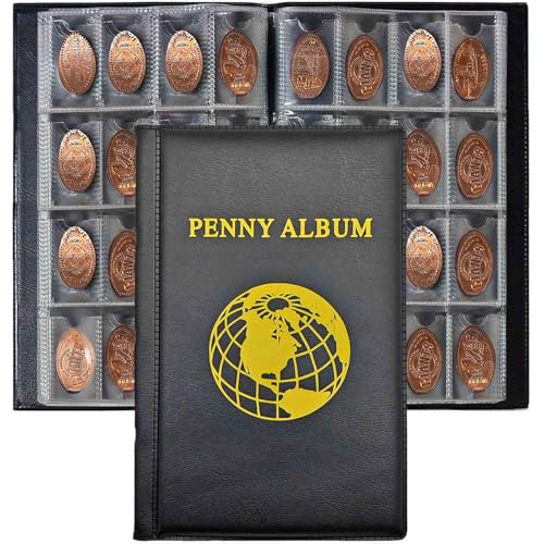 160 Pockets Pressed Penny Collecting Album Book 10 Sheets Collection pages