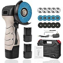 Brushless Cordless Angle Grinder Kit, Mini Electric Angle Grinding Tool with 2pcs 16.8V 2000mAh Batteries and 20-Cutting Discs, Power Angle Grinder for Wood Metal Stone Concrete