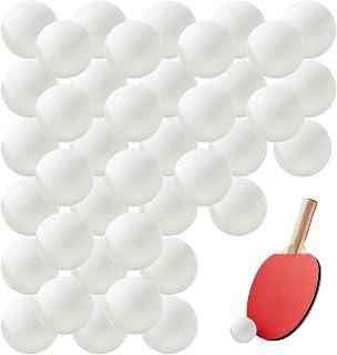 40 pelotas de ping pong de mesa blancas, de plástico, sin costuras, con textura mate, pelotas de tenis de mesa para deportes, juegos, fiestas, piscinas, adecuadas para adultos y principiantes