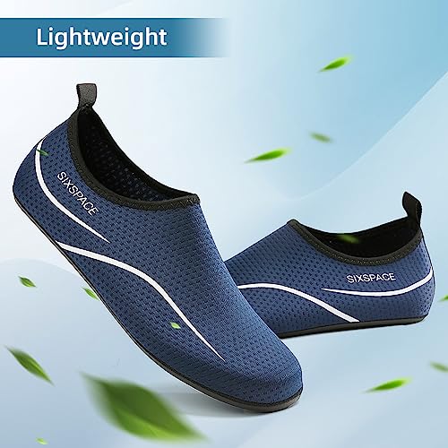 Foto von LATATL Badeschuhe Wasserschuhe Schnell Trocknend Schwimmschuhe Strandschuhe Aquaschuhe Surfschuhe Leicht Barfußschuhe Tauchschuhe Wassersportschuhe für Damen Herren(Dunkelblau,38 EU)