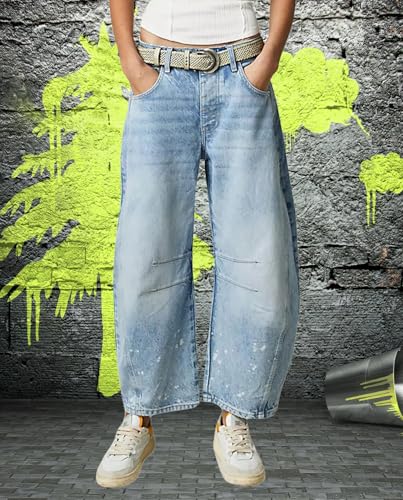 Barrel Jeans Women Baggy Boyfriend Jeans for Women y2k Cargo Jeans Wide Leg High Waist Midrise Button Fly 2024 Fall - Image 7