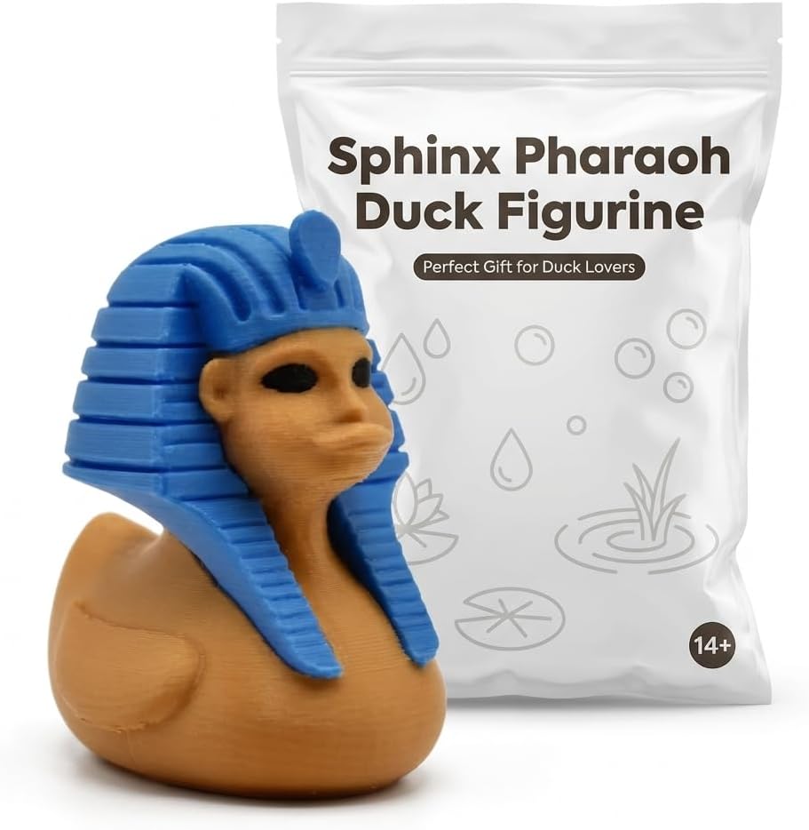 Sphinx Pharaoh Collectible Figurine - Detailed Ancient Egyptian Desk Decor Accent for Home or Office Gift - 3D Printed in Canada
