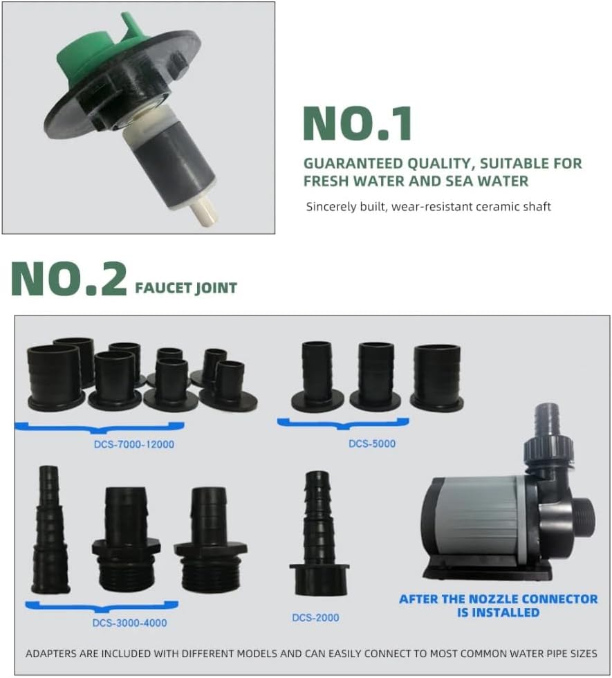Jebao Jecod DCS Series Variable Flow DC Water Pump with Controller for Marine Reef and Freshwater Aquarium (DCS2000)
