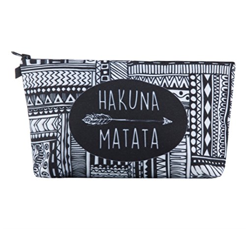 Freessom Trousse Maquillage Cosmétique Femmes pour Sac A Main Chic Originale Organiseur Sac Voyage Fourniture Scolaire Kawaii Trousse D'ecole Stylo Crayon Fille Pas Cher (Noir et Blanc) Cover