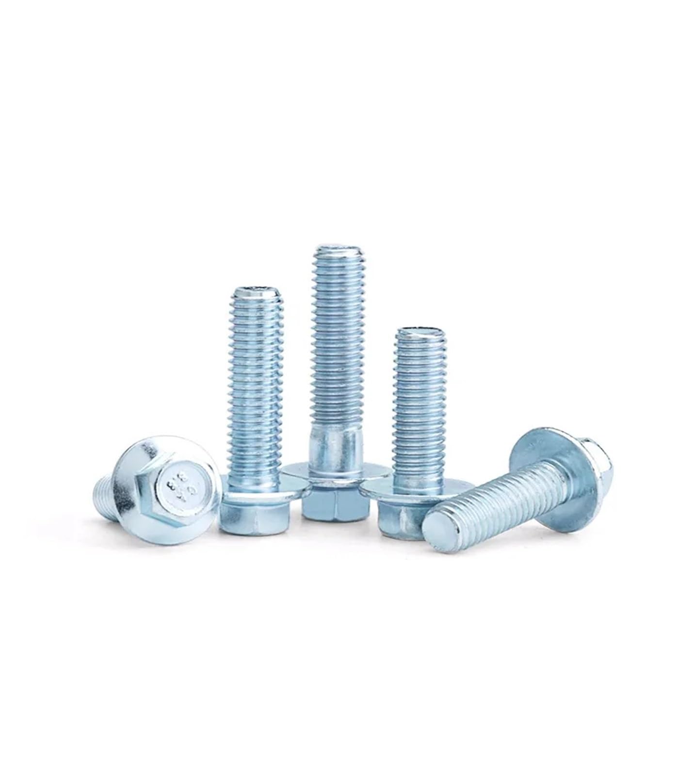 WGX123 Boulons à embase hexagonale externe à filetage fin métrique M0 M12 Vis à embase hexagonale zinguées blanches de grade 8,8 Pas de 1,25(M12x1.25x25 5pcs)