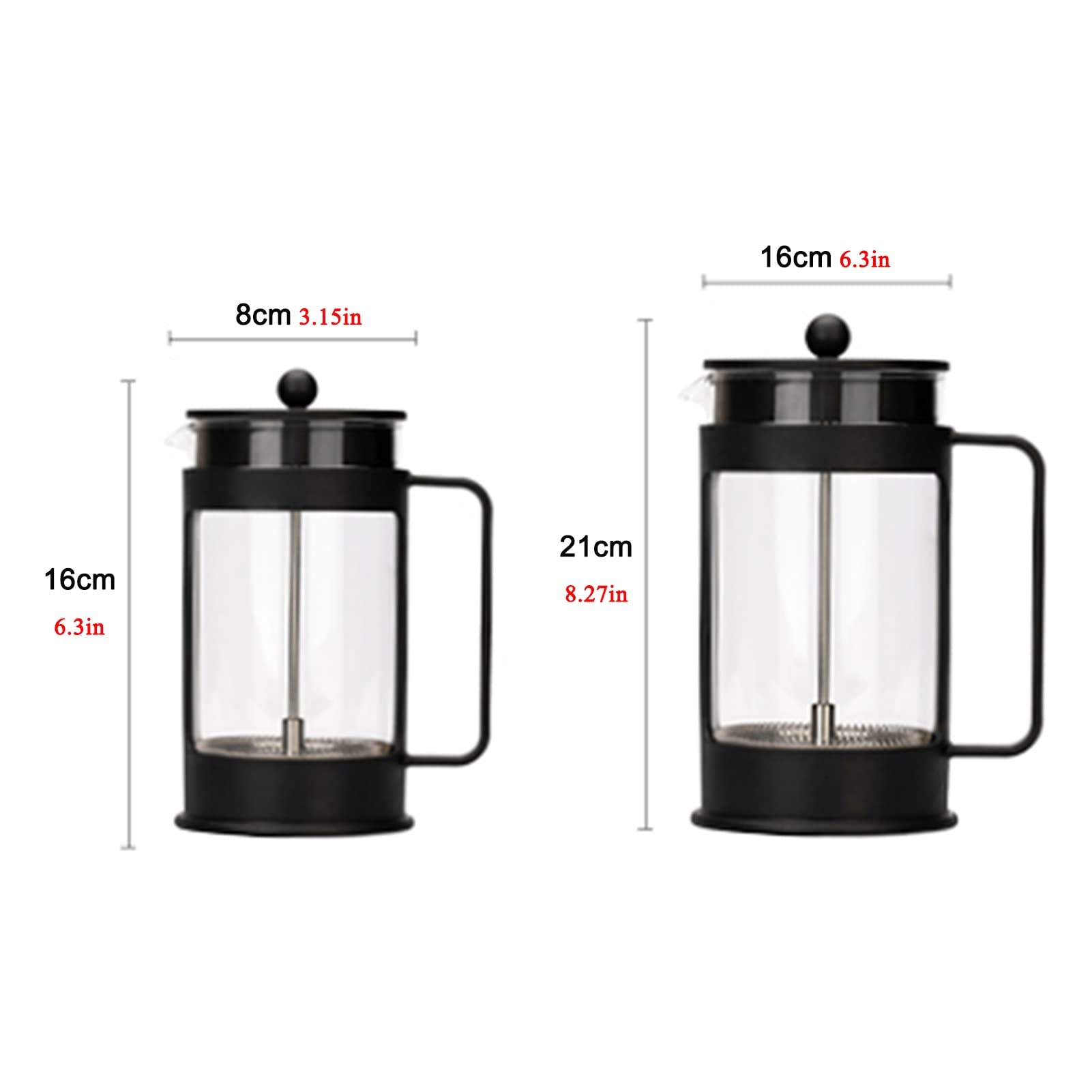Cafetera Émbolo Para Regalos De Viaje De Campamento, Cafetera Francesa De Vidrio De Borosilicato Espesado Resistente Al Calor Con Filtro De Acero Inoxidable, French Press Multifuncional Para Té O Caf
