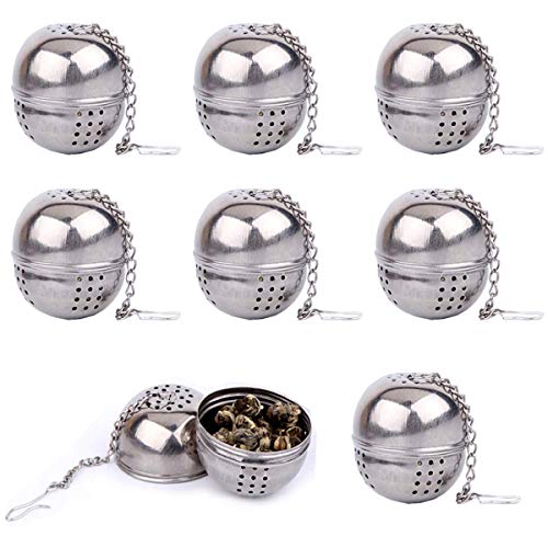 Mengger Infusor de Bolas filtro T con Gancho Cadena Acero Inoxidable infusin para hojas sueltas t tazas y macetas ollas 10 Piezas Filtrer Colador infusores coladores t Infuser