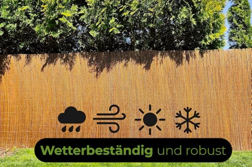 Ogrodzenia Wiklinowe Weidenmatte 90 x 300 cm - Balkon Sichtschutz - Zaun Garten aus Holz - Sichtschutz Garten - Windschutz & Sonnenschutz - Schattenspender