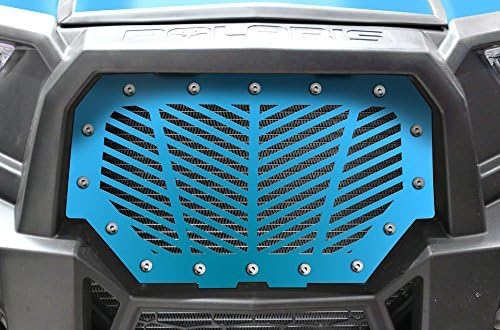 Full Replacement Steel Grille for RZR 1000 XP + RZR 900 S (2014-2018) MADE IN USA - Single Piece Powder Coated Velocity Blue UTV Grill - V-STRIPES