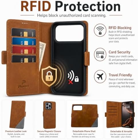 Phontra EMF Protection Anti Radiation Cell Phone Wallet Case for iPhone - 3