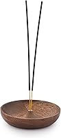 Samhita Mango Wood Round Incense Bowl Holder - Ash Catcher Plate for Aromatherapy, Meditation & Home Decor (5x5x1 Inch)