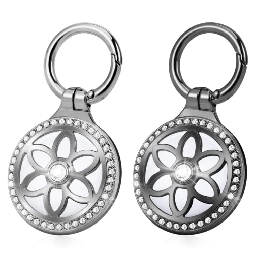 2 Pack Airtag Holder - Airtag Case With Key Ring - Air Tag Keychain For Apple Airtags - Metal Protective Air Tag Holder For Dog, Cat, Kids, Keys, Wallet, Backpacks Compatible With Apple Airtag #TOP20