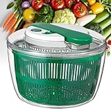 Centrifugador de lechuga – Centrifugador de ensalada tipo prensa para una rápida deshidratación y limpieza, diseño de doble capa con cesta de drenaje, capacidad de 3.9 cuartos de galón para frutas y