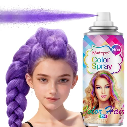 Purple Hair Spray Temporary Hair Color Spray for Kids Women Men, Washable One-Time Use Hair Color...