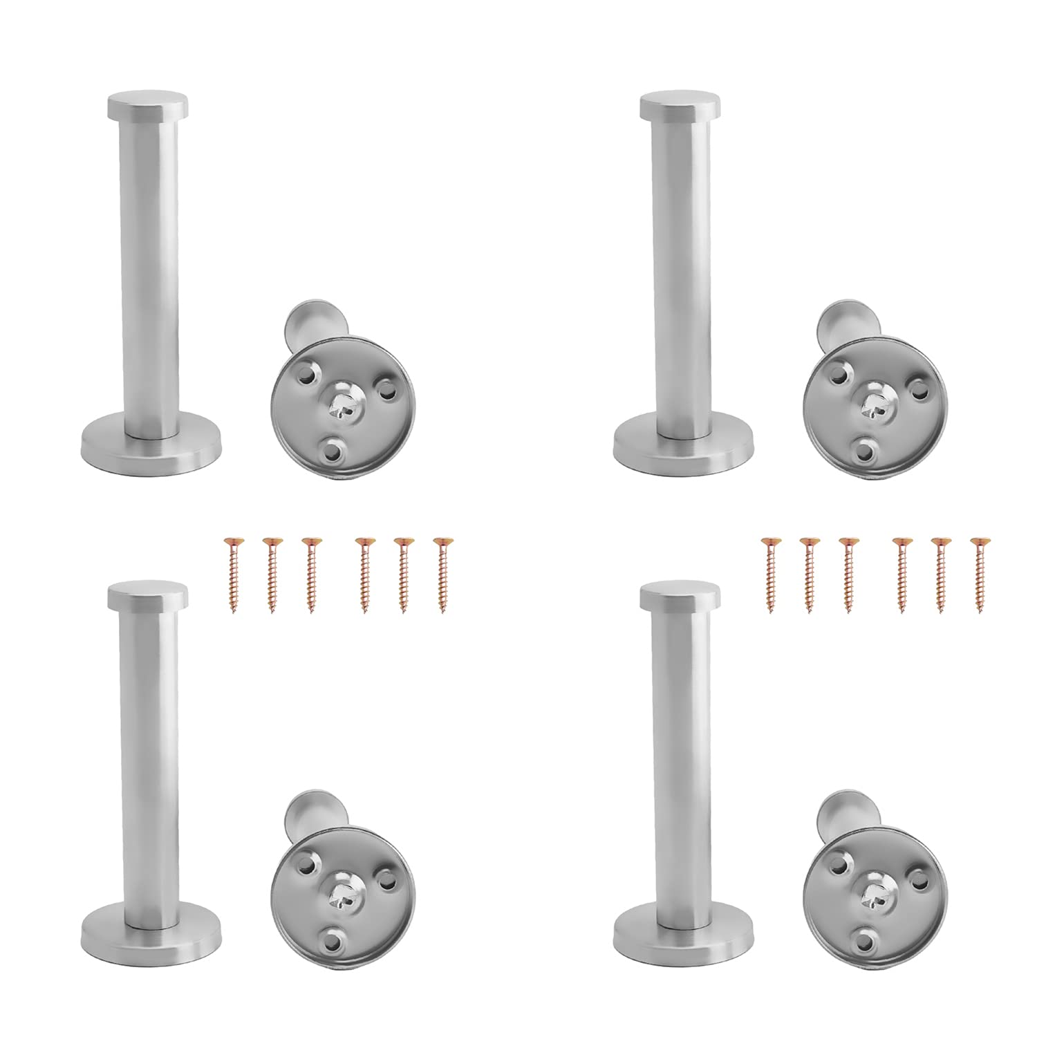 MroMax 12 Pieces 105mm Height Stainless Steel Wall-Mount Robe Hook Coat Hook Towel Wall Hook Silver Tone