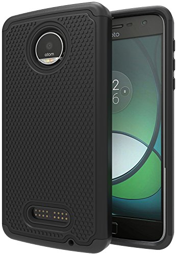 Moto Z Play Case,ANLI(TM) [Shock Absorption] Drop Protection Hybrid Dual Layer Armor Protective Case Cover for Motorola Moto Z Play Droid Black