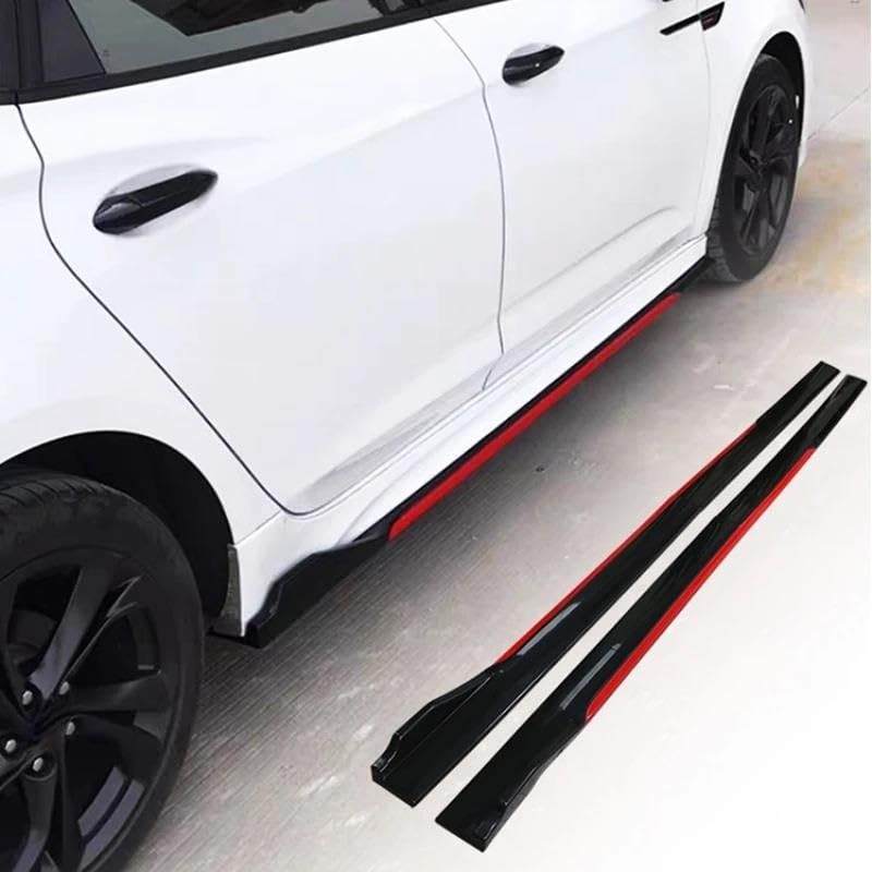 Faldones laterales para coche universales de 2 metros en rojo y negro kit de 4 piezas 6