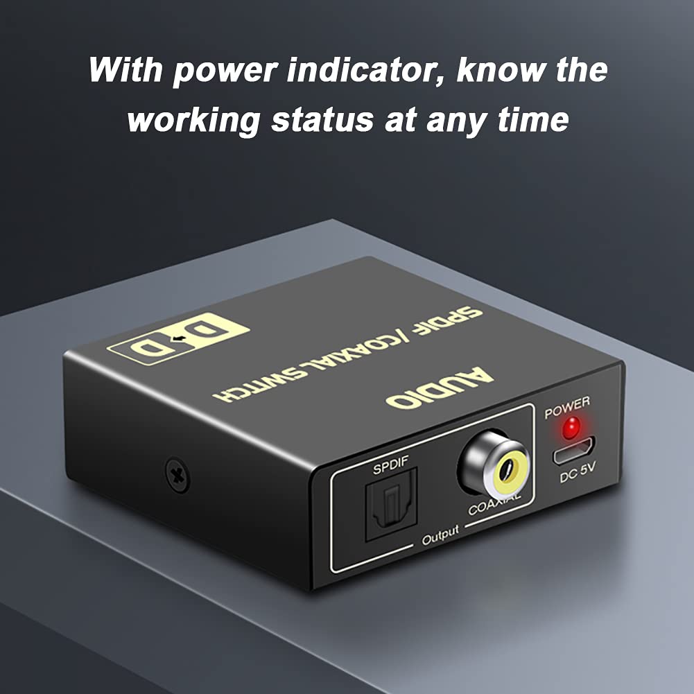 RSGK Convertitore Audio Digitale Ottico-coassiale, Convertitore/Adattatore/ripetitore Audio Toslink SPDIF Ottico Bidirezionale Coassiale Digitale A/da