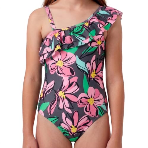 Image of Kanu Surf Girls Morgan Floral Ruffle 1-Shoulder 1-piece Swimsuit