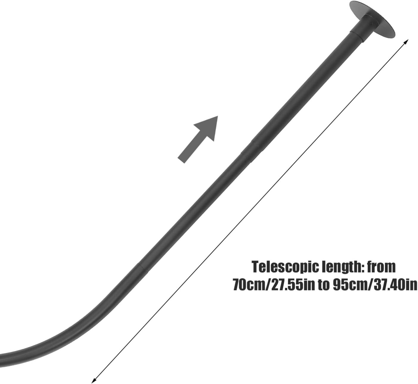 Zerodeko Curved Shower Curtain Rod Adjustable Tension Rod for Bathroom Easy Installation No Damage Modern Design Suitable for Home Spaces