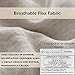 Simple&Opulence 100% Linen Duvet Cover Set with Embroidery Border Washed - 3 Pieces (1 Duvet Cover with 2 Pillow Shams) with Button Closure Soft Breathable Farmhouse - Linen, Queen Size