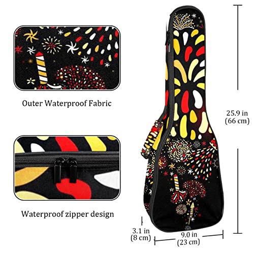 Sac ukulélé ténor et soprano noir housse imperméable - 4