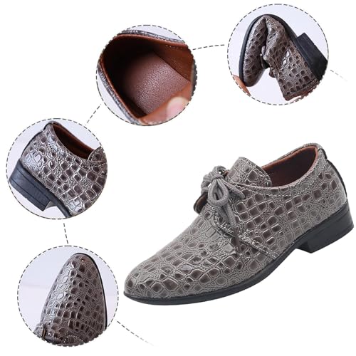 Image of Generic Boys Dress Shoes Toddler Kids Retro Pointed Toe Low Heel Lace Up Comfort Leather Shoes Dance Party Birthday Performance Shows
