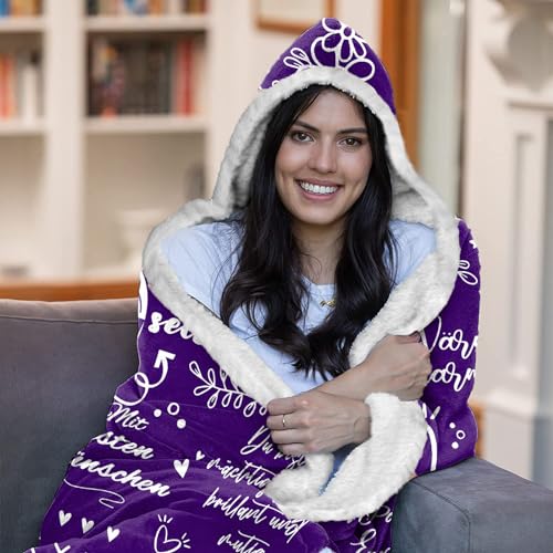 WJMSDK Beste Freundin Geschenke, Umarmung Decke mit Ärmeln - Geschenk Freundin Geburtstag, Mutmacher Geschenke für Freundin, Geschenke für Frauen Freundin Schwester Mama zum Weihnachten Geburtstag